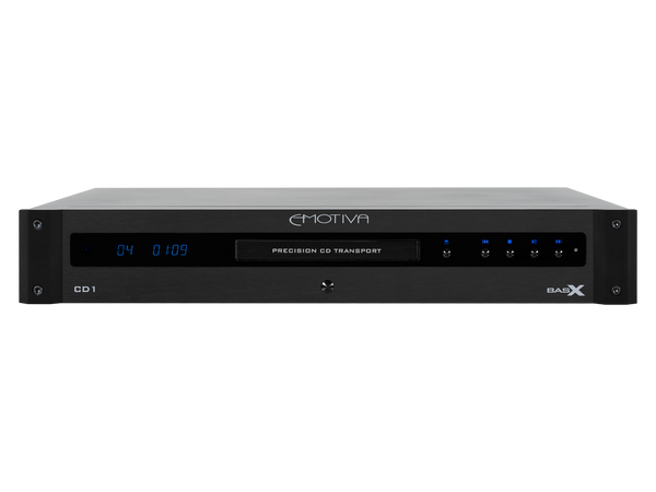  Photo of the front of the BasX CD1 cd player on a white background