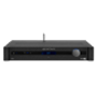 Black electronic device with a screen on a white background
