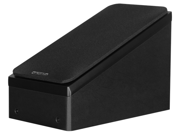 photo of black Airmotiv XA2 ceiling/height speaker with grill on