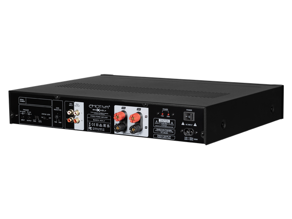 Photo of back panel of the BasX A2L+ Stereo Amplifier