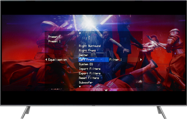 Photo of TV with equalization settings displayed
