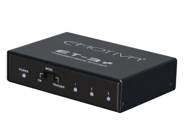 photo of the ET-3+ Trigger Sequencer showing mode switches and status lights